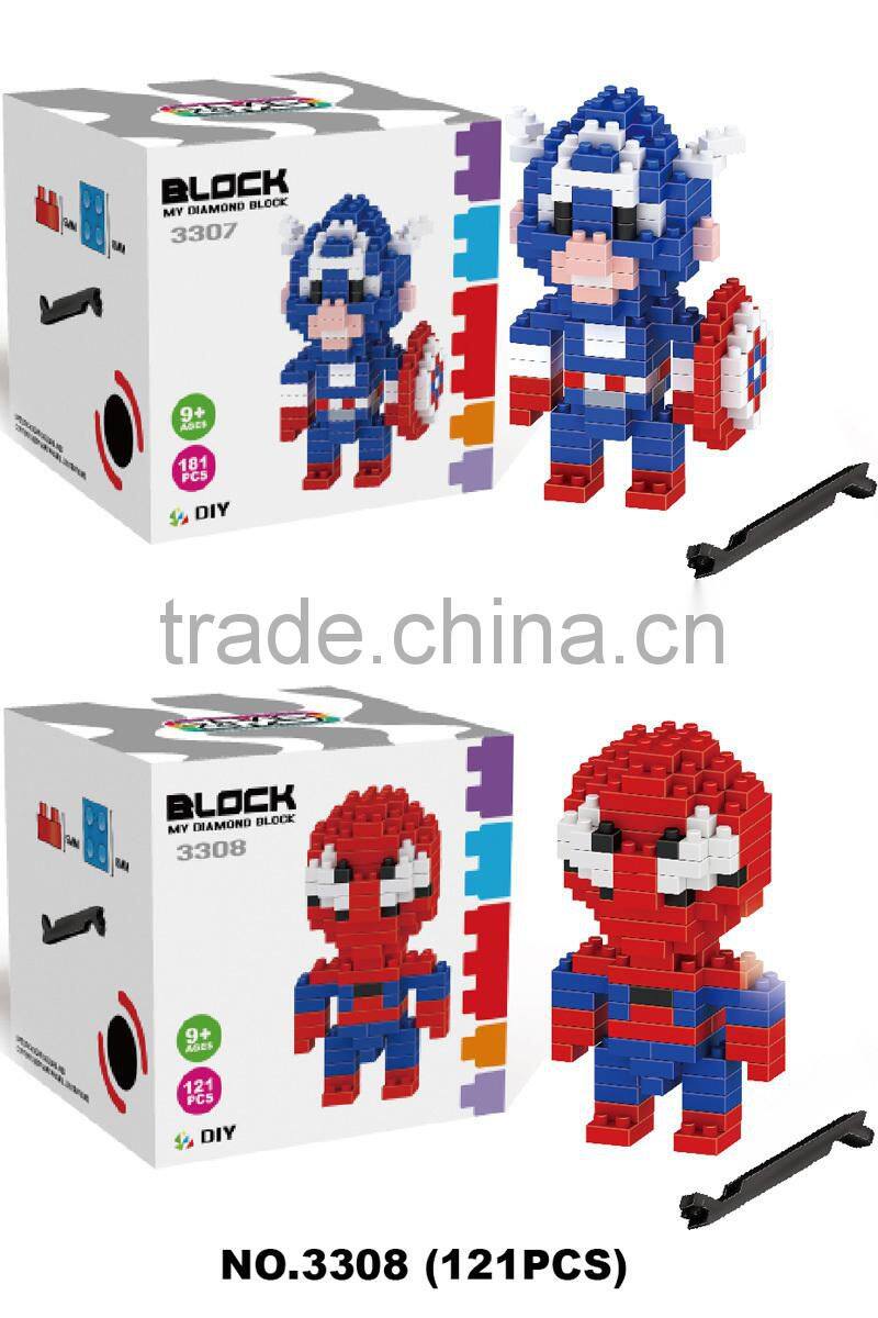 HOT ! 220pcs Super Hero Series Mini figures Nano Building Blocks For Kids