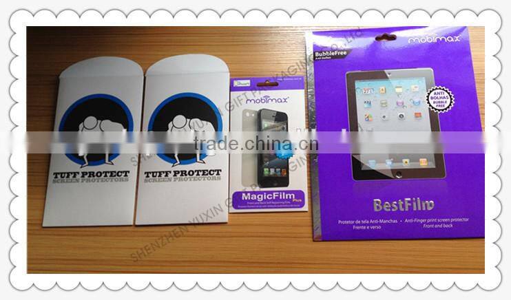 SCREEN FILM PACKAGE / PAPER PACKAGE / TUFF PROTECTOR PACKAGE /4C PRINTING PACKAGING PAPER/WHOLESALE SHENZHEN YUXIN GIFT PACKAGE
