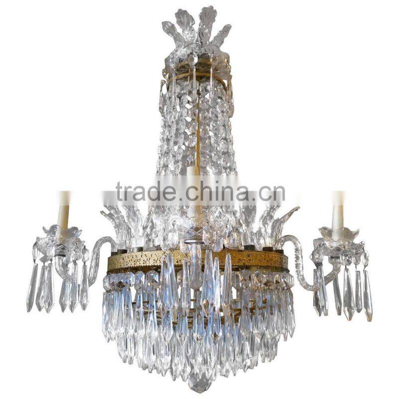 530-6 Empire Style Waterford Crystal Chandelier