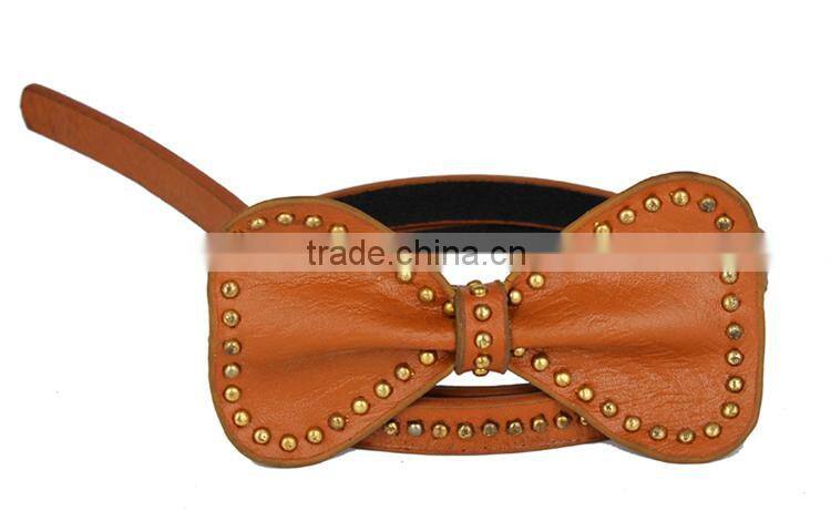 2014 Korean Fashion Ladies PU Rivet Bowknot Belt SWF-W15062925