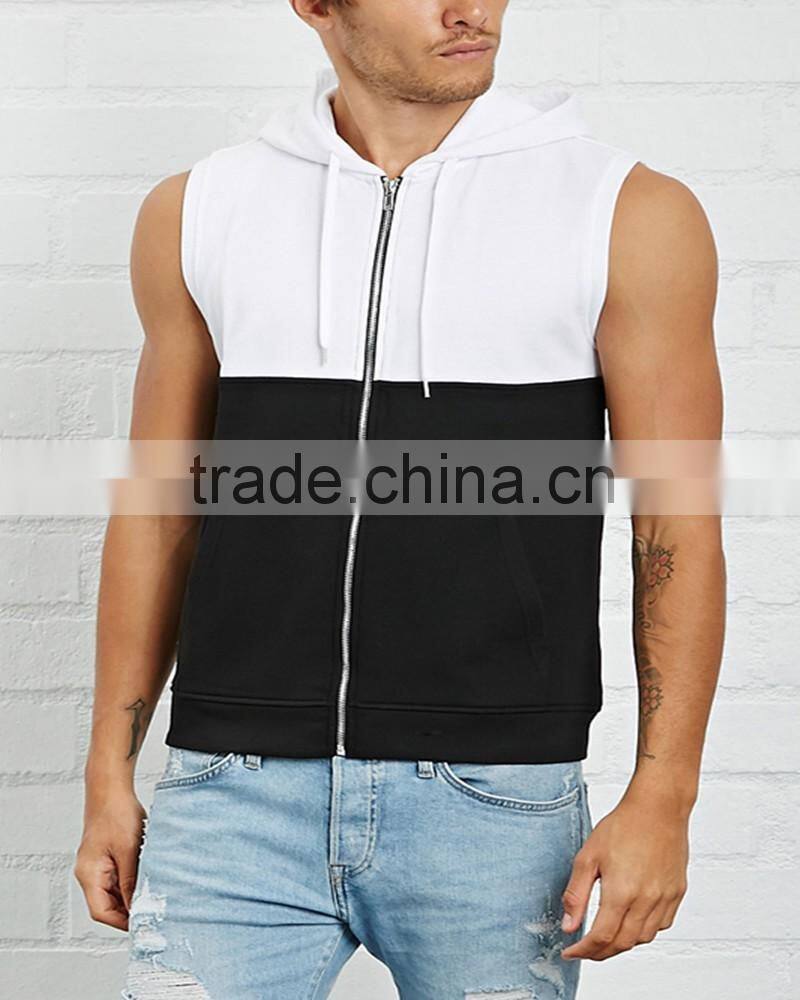 High quality men sleeveless black hoodies,Man Fashion sleevelsee gym Hoody