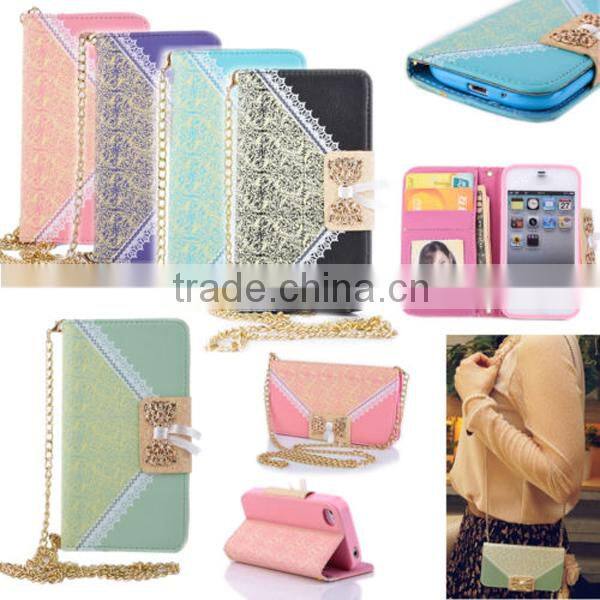 pu leather case for samsung galaxy s6 edge,lady cute wallet bag for phone