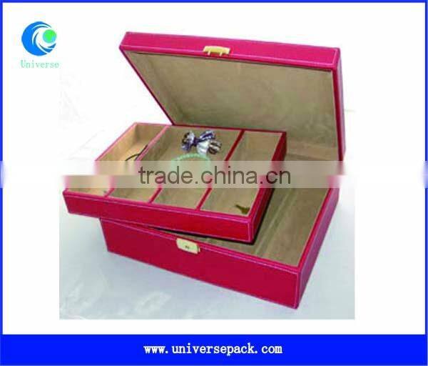 New Snap Fastener Clients Personal Watch Box Black Leather Packing Boxes