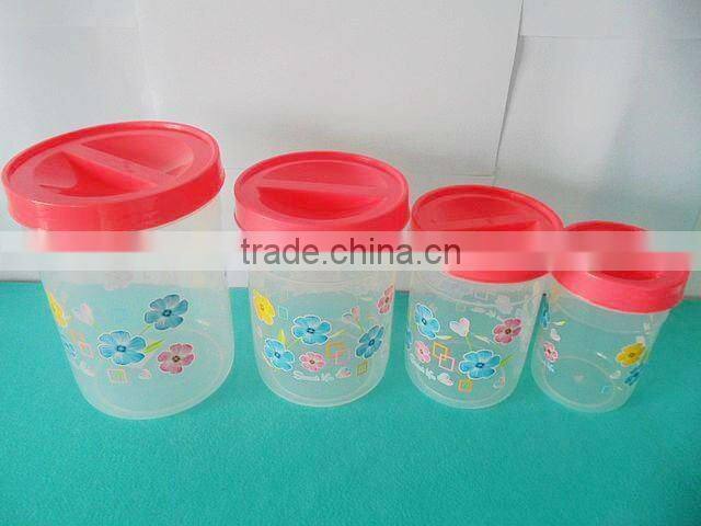 4pcs/set plastic PP candy canister set