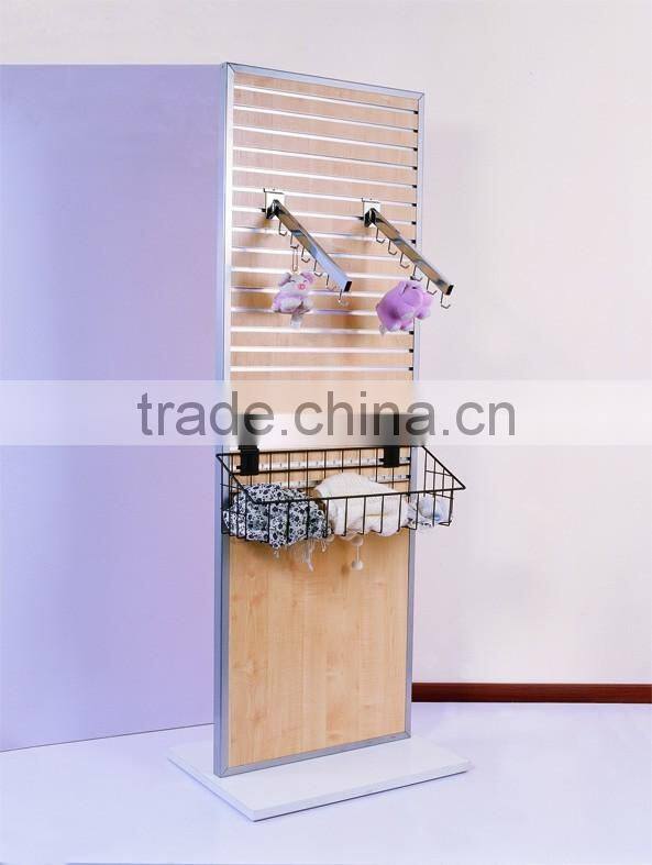 2-sided Slatwall Shelf and Garment Display Rack