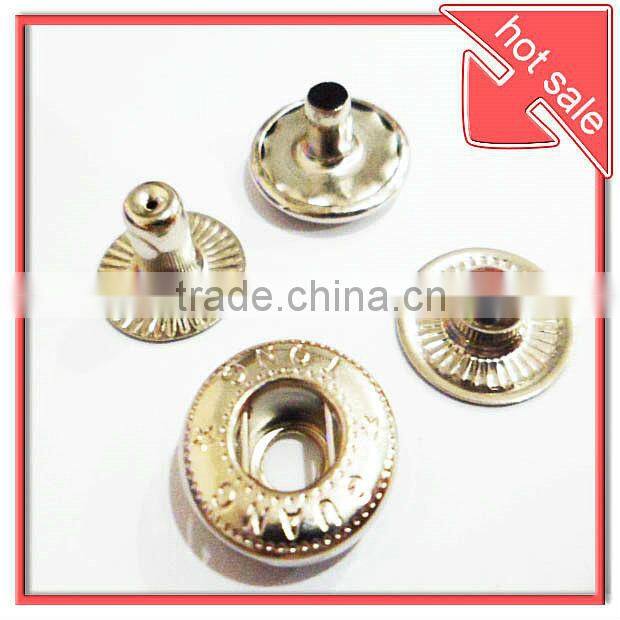good quality custom metal decorative snap button with logo for handbags/bags/clothing/garment