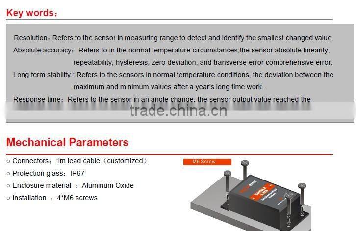 High stability electronic inclinometer sensor