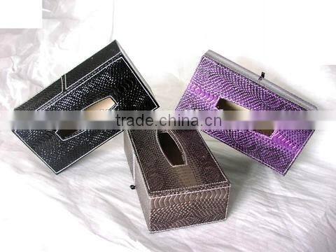 Quality promotional high quality pu leather tissue box