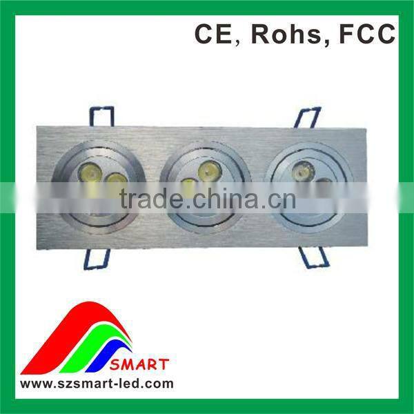 Square aluminum housing led ceiling lamp down light