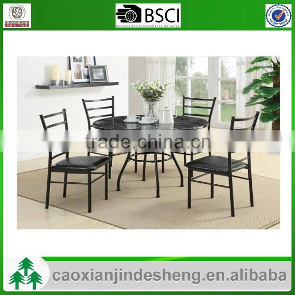 Dining room furniture metal frame marble/MDF/ glass top, powder coat dining table and chair