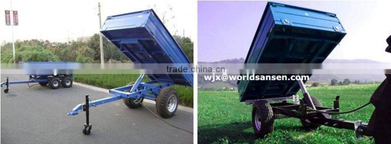 3 ton farm trailer for tractor,tipping box trailer with CE, atv lift system atv log trailer with crane