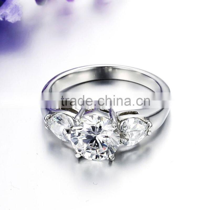 China Wholesale Diamond Design Silver Wedding Ring Set