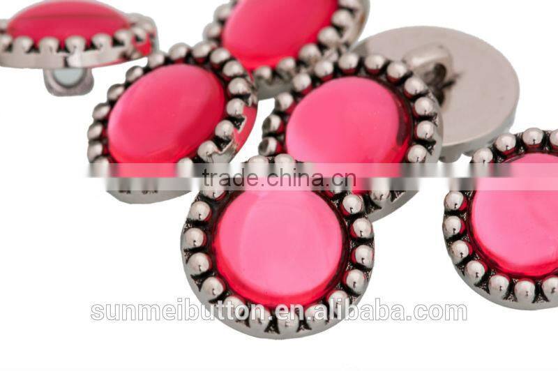 Fancy Opal Color Acrylic Rhinestone Covered Plastic Shank Button