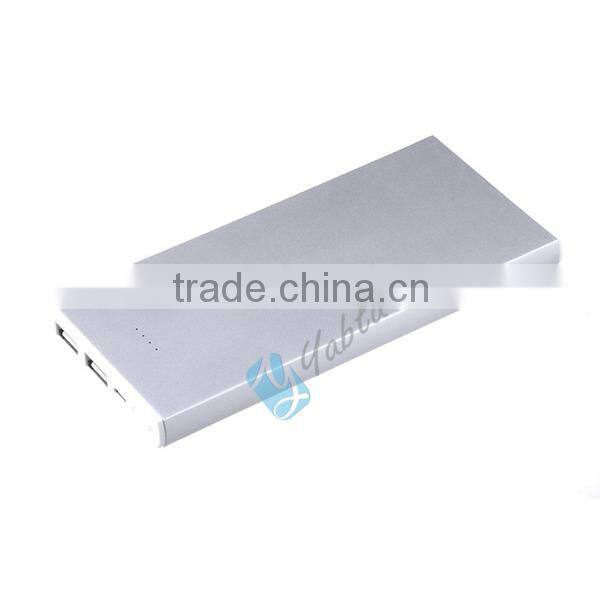 Custom Logo Laser Dual Port Back Up Battery Mobile Slim Power Bank