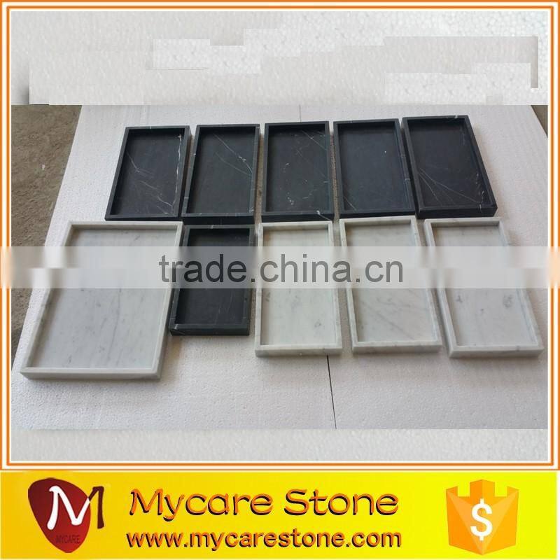 Luxury italy carrara white square marble tray