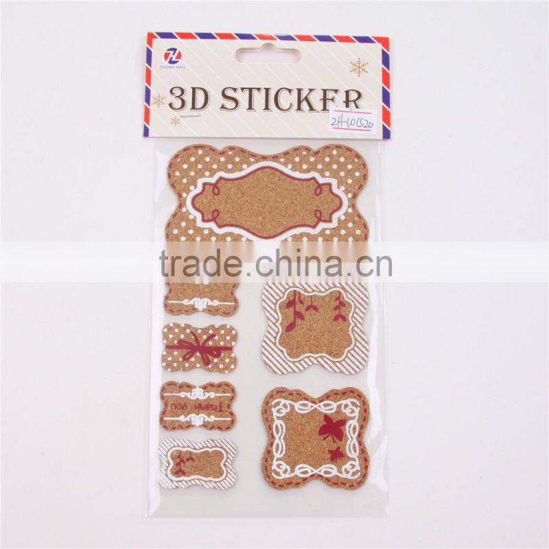 1mm thickness soft cork sticker