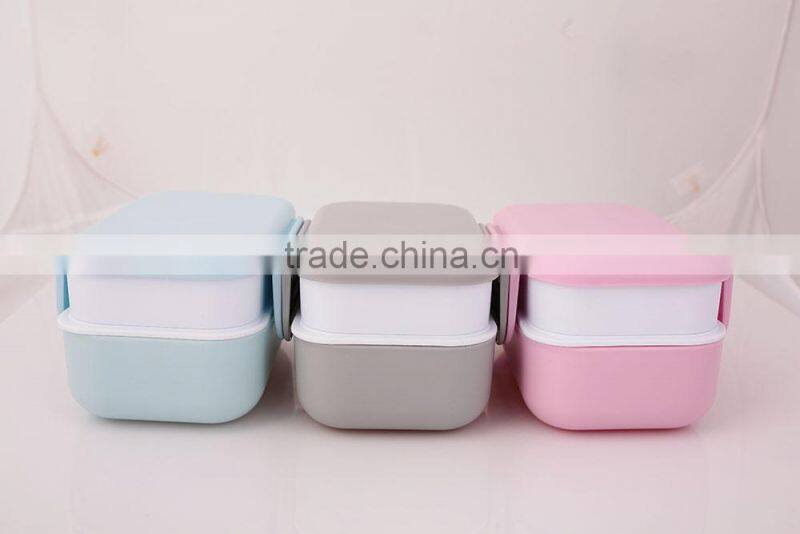 Elegant stackable bento box 2 layer plastic lunch box