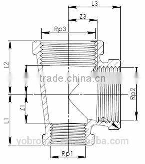 Sale good products from Taiwan brozne fittings tee reducing