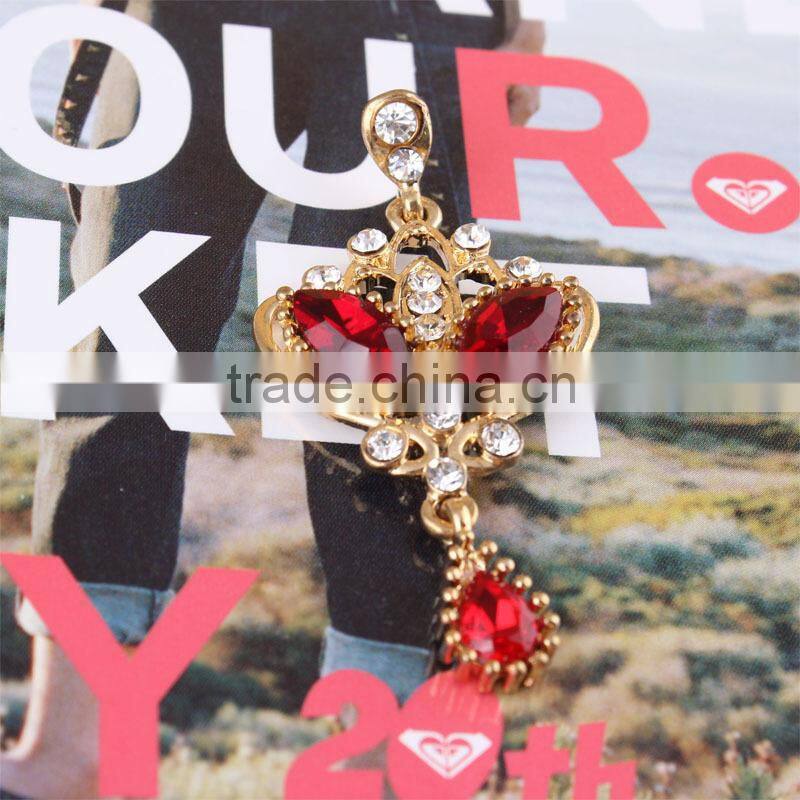 New Product 2015 Fashion Women Vintage Red Bridal Earrings