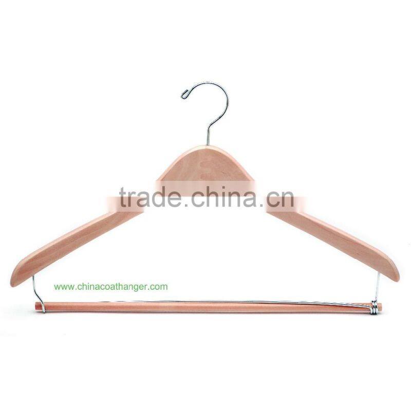 Natural Wooden Tops Hospitality Clothes Hangers with Locked bar