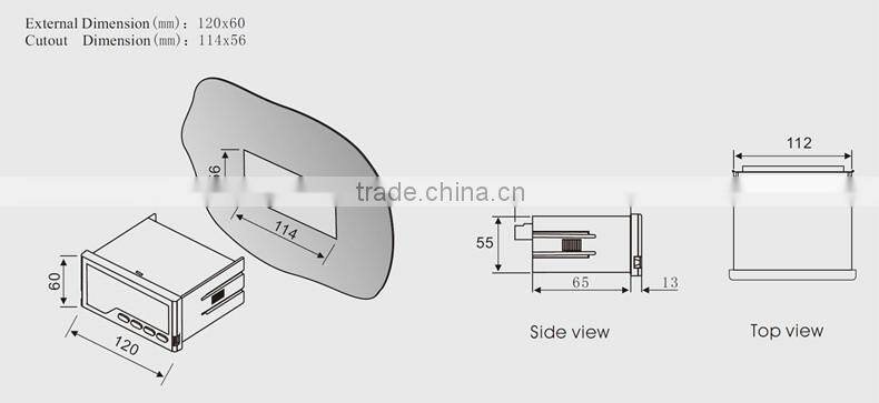 ME-AA41 Frame Size 60*120mm Low Price Industrial Use Single-Phase Led Display Ac Digital Ammeter, can add RS485 function