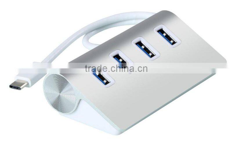 New!!! Hot product Aluminum casing NEW High- speed USB 3.1 Type C change to 4 ports USB 3.0 HUB
