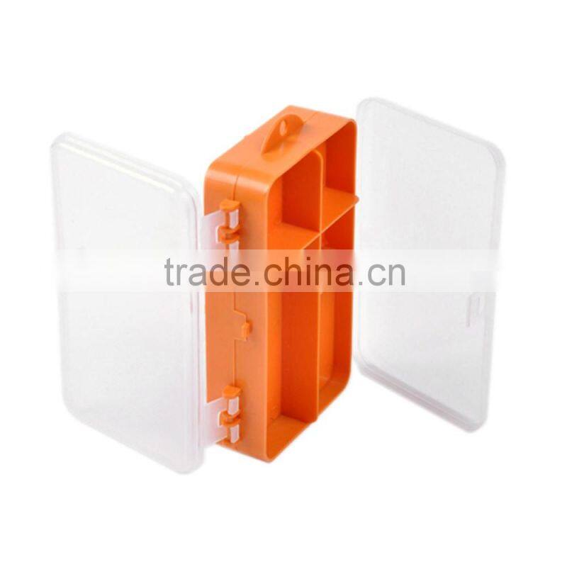 14 * 8.3 * 4.1cm Double Sided Transparent Visible Plastic Fishing Lure Hook Tackle Box 9 Compartments