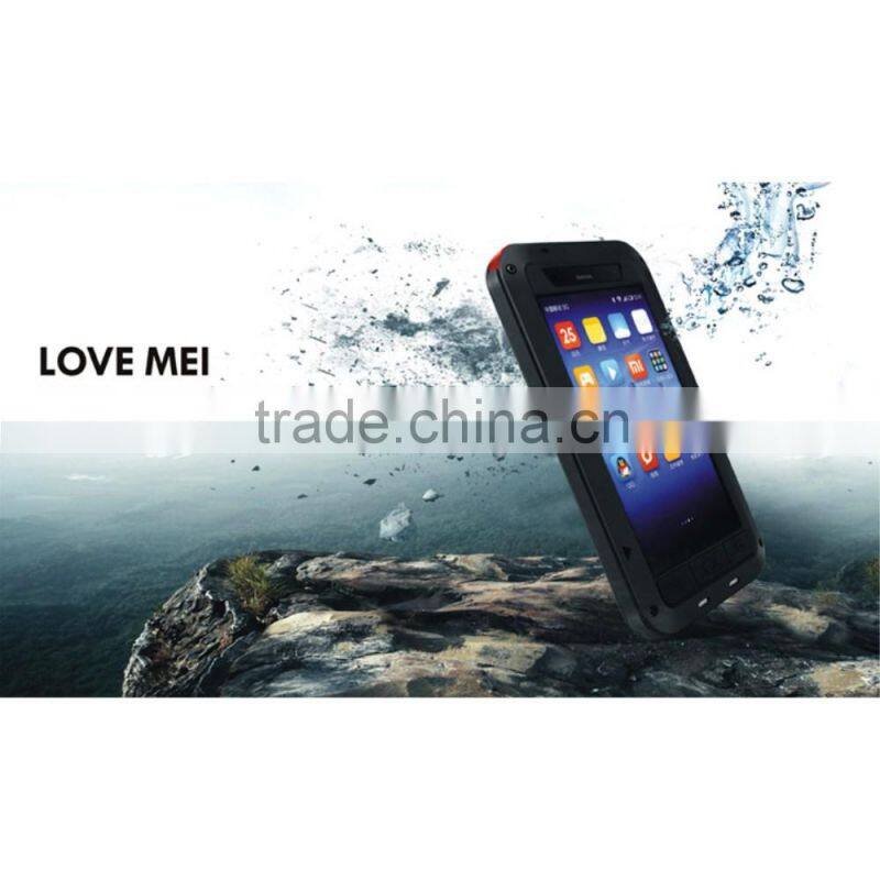 LOVE MEI Metal + Silicone + Gorilla Glass Hybrid Case for Xiaomi 3 MI3,Shockproof Waterproof Dustproof Powerful Case,love mei