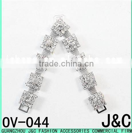 new arrival V shaped resin stone decorated shoe ornament/ shoe accessory/ shoe trim