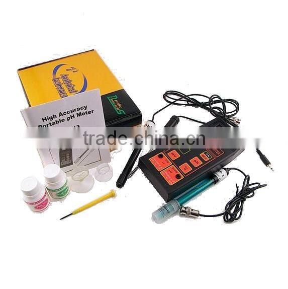 High digital accuracy portable pH/mV/Temp Meter(with ph and Temp electrode)