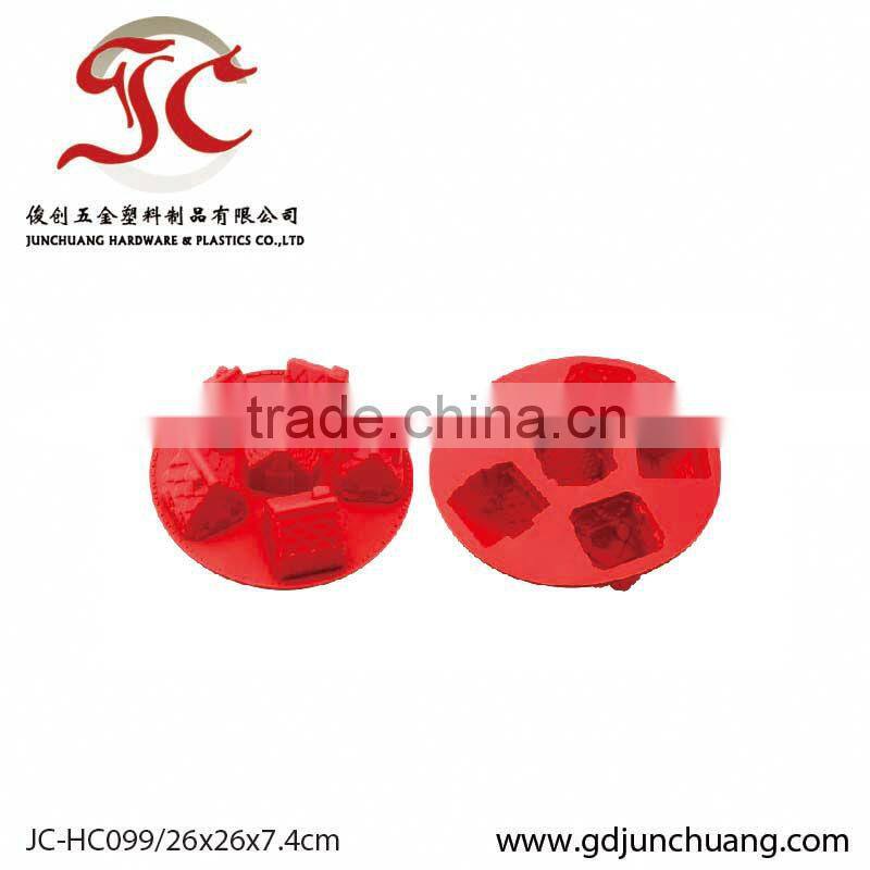 Bright red color house shape ice cube tray mould