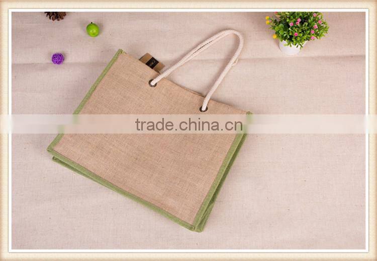 white cotton tote portable jute shopping bag burlap sack