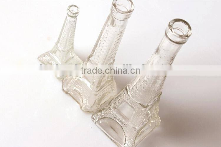 clear eiffel tower glass jar bottle for flower or artwork