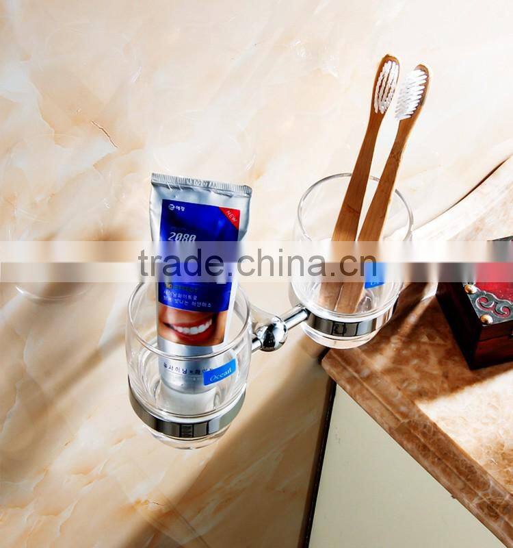 2016 bathroom accessory with brass fancy holtel use double cup tumbler holder.
