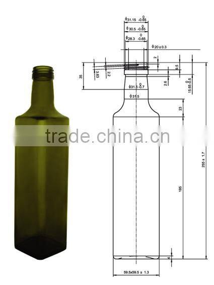 Glasslucky 2014 hot sale Olive green 500ml bordeaux wine bottles wholesale