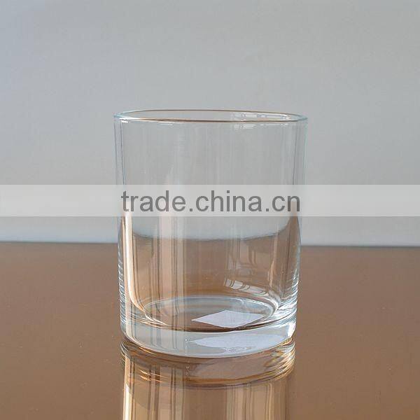 Frosted pink glass jar for candle