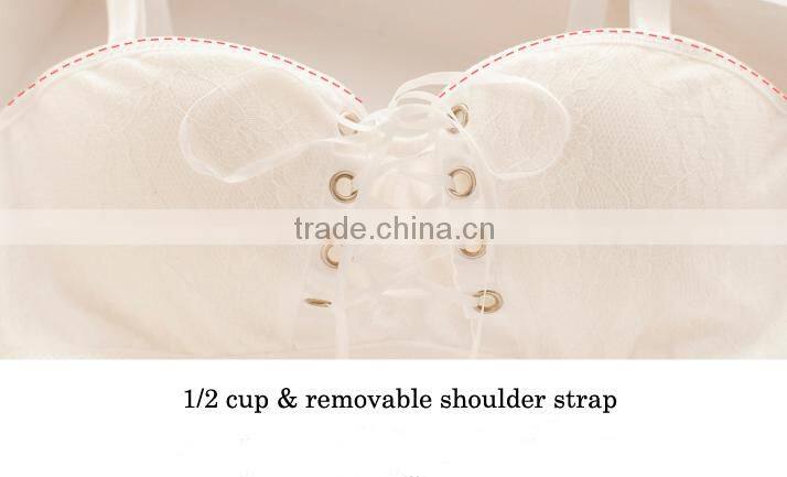 Underwear Padded Push Up Bra Set, Princess straps belt, lace bra and panty set for women