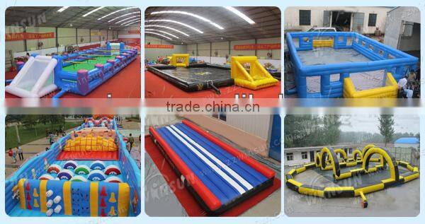 China WINSUN CE UL 10m long 3 racetrack inflatable bungee jumping run for sports competitions
