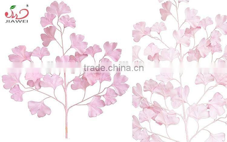 Yiwu wholesale artificial gingko tree branches and leaves indoor decoration