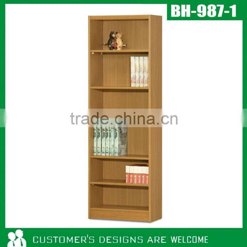 Nature Finished Bookcase With Glass Door, Wooden Book Cabinet