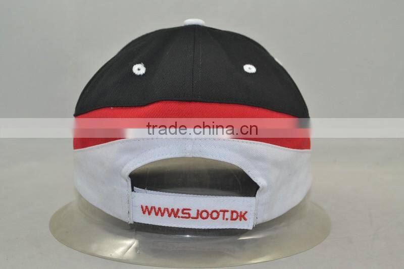 Guangzhou hat factory professional custom 6 panel / 100% cotton / / embroidery logo and the red/black baseball cap