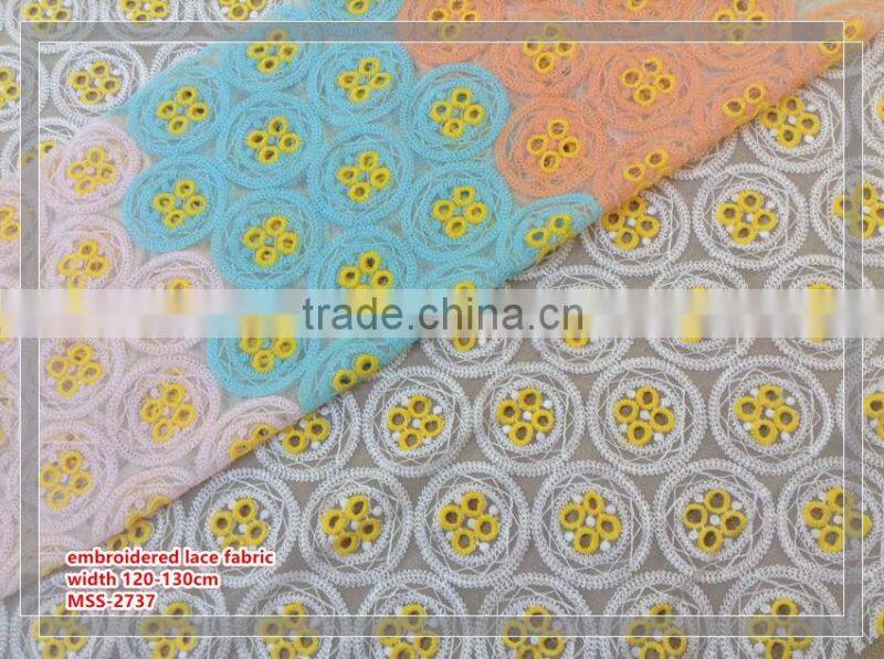 2017 lady dress fresh color chemical embroidered lace fabric