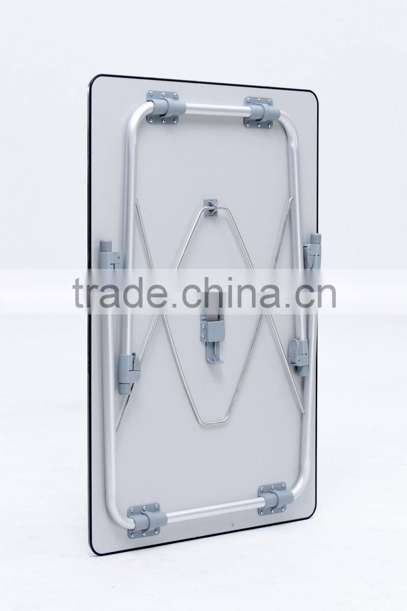 Metal folding table with injection border and MDF table board