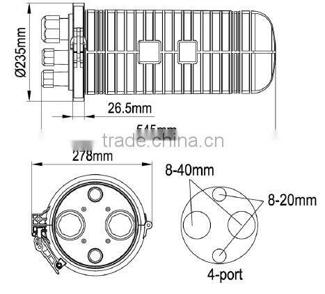 Outdoor 144 Core Fiber Optic Splice Enclosure Joint Closure