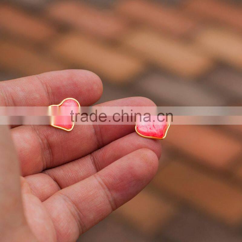 latest design enamel pink fancy earrings for party girls