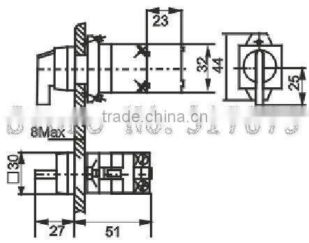 Selector Actuator , electrical switch with long handle , 2 or 3 position switch ,KD39A-11XB/2 NO+NC