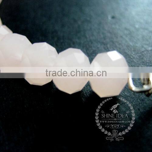 silver bird on branch charm summer ice pink faceted glass beads fashion women wiring bangle bracelet 6490038