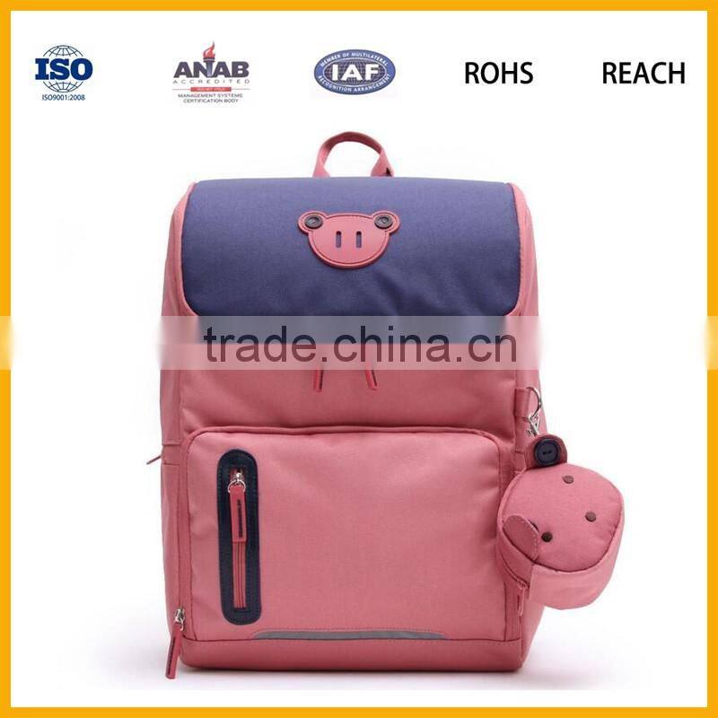 Leading Manufacturer Plain Style Nylon Material Red Young Boys Strong Schoolbag Backpack Leisure Bag