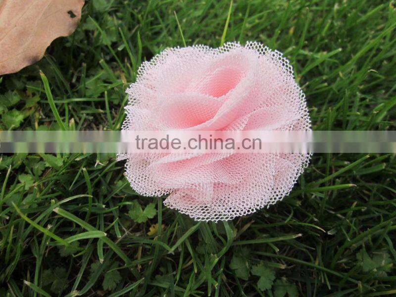 5.5cm Mesh Flowers Chiffon Shabby Flowers Silk Lace Hair Flowers IN STOCK