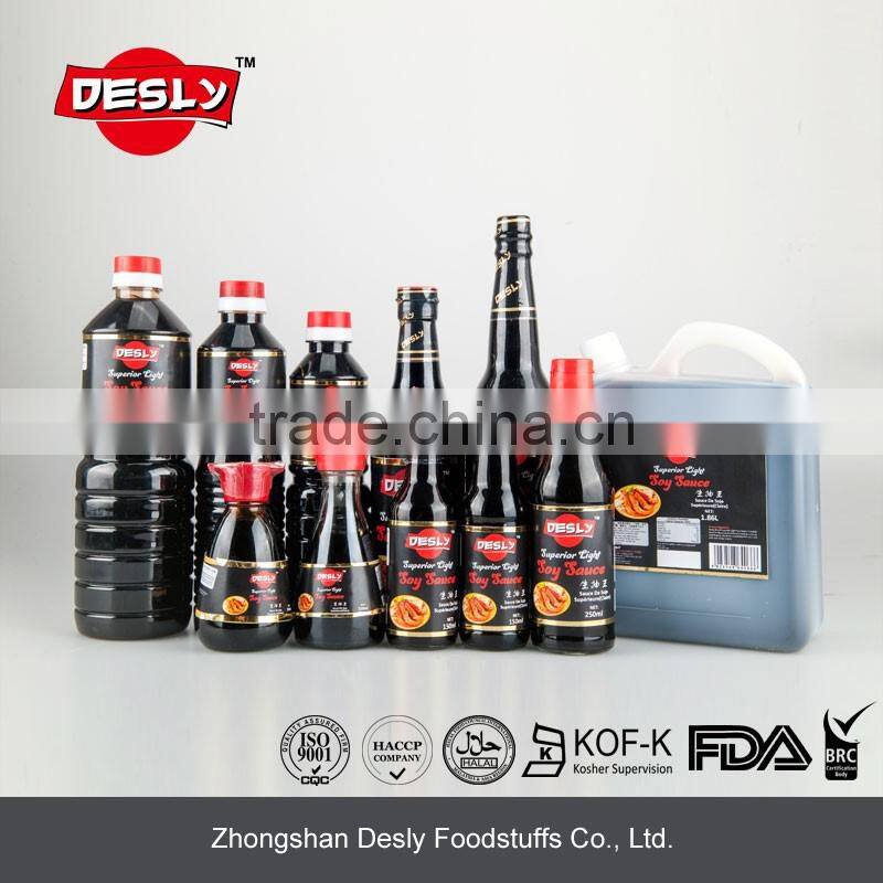 Desly hot sale premium low salt light soy sauce 150ml table bottle